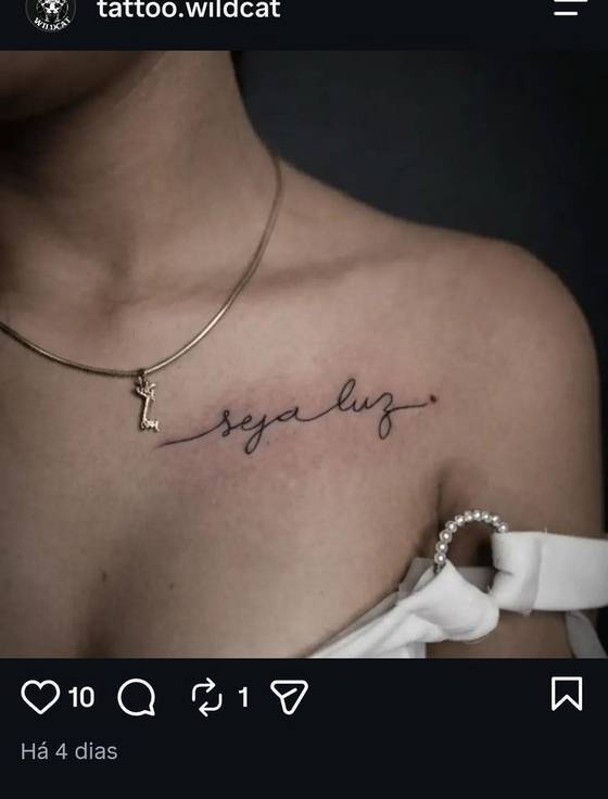 Tatuagem: Seja luz, feita no estúdio Wildcat Tattoo